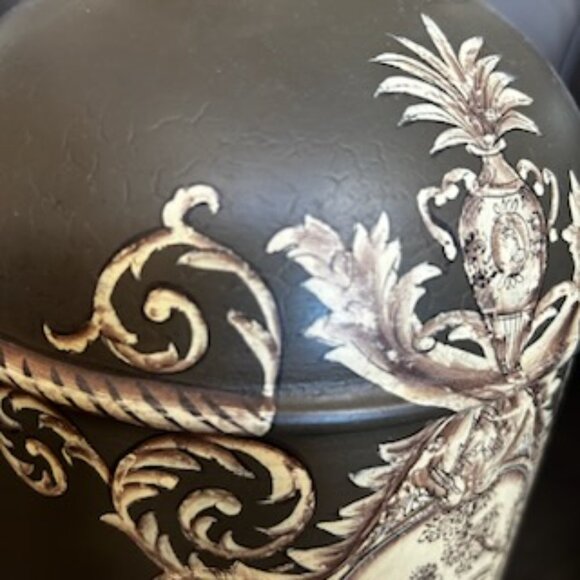 Antique Large Toleware Chinoiserie Tea Caddy Canton n°3 Iron Tea Box - Picture 11 of 16